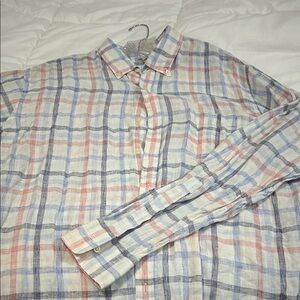 Peter Millar Casual Plaid Shirt - Blue, Red, White